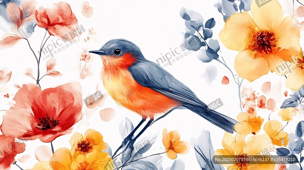 高清手繪花鳥壁紙