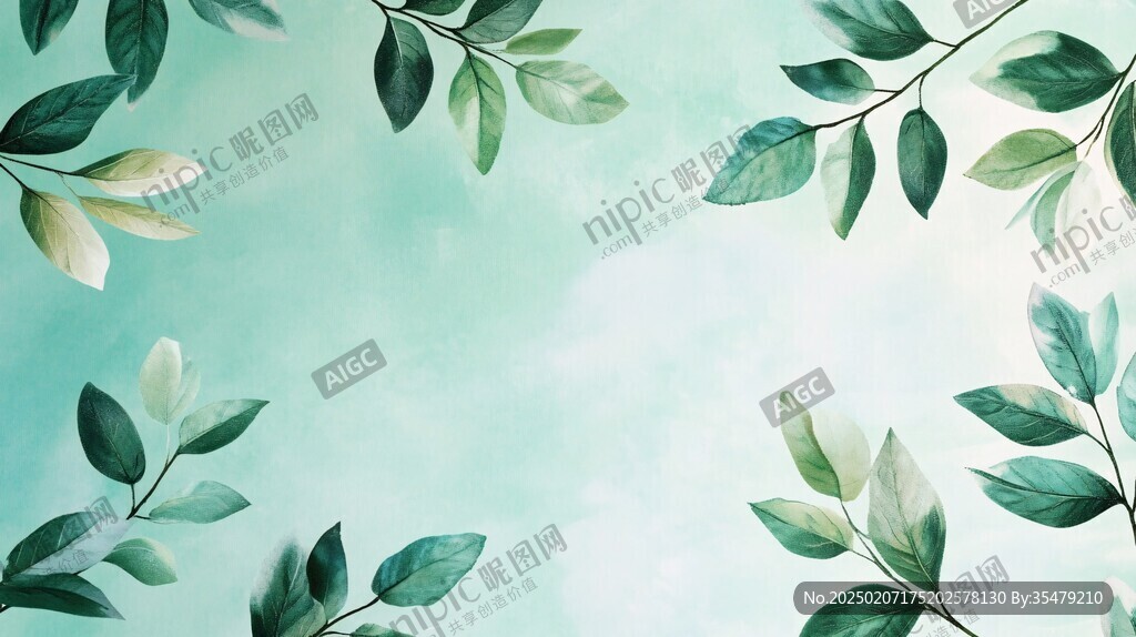 唯美枝葉背景