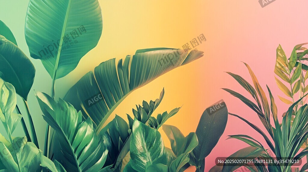 植物背景扁平插畫