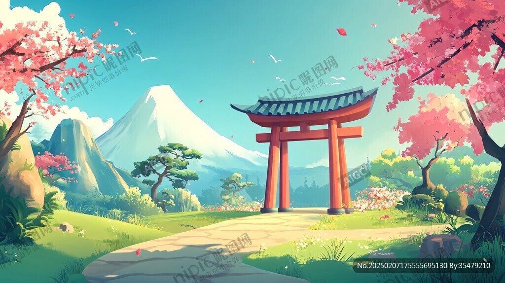 桃林插畫