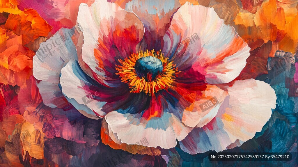 高清油畫花