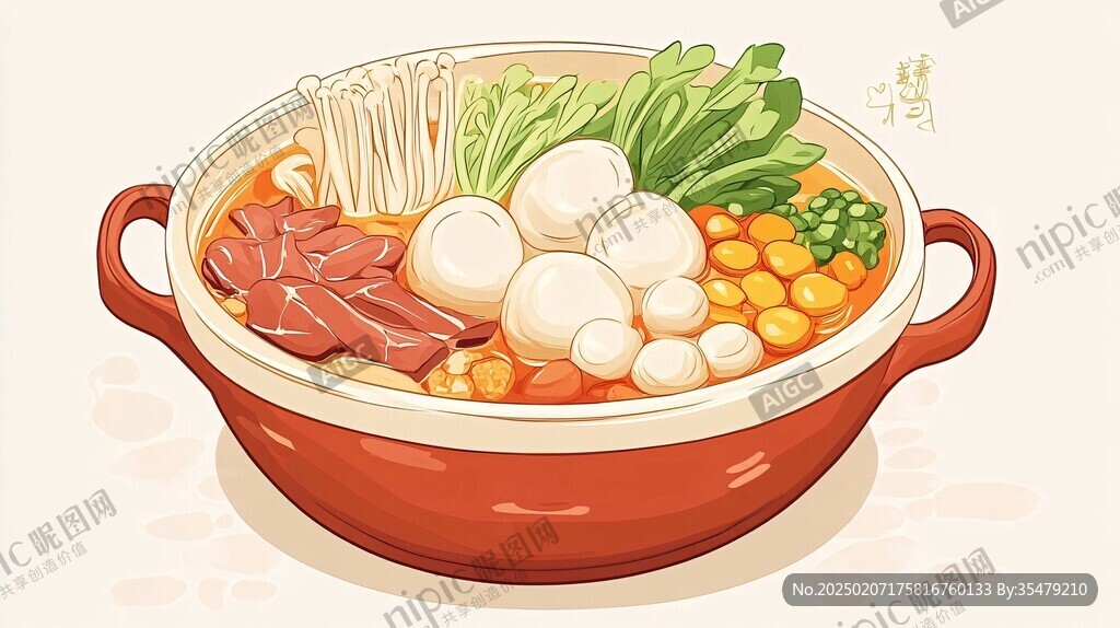麻辣燙插畫
