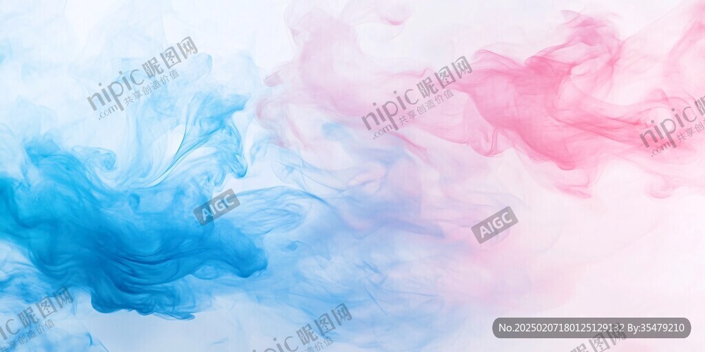 彩色煙霧暈染夢(mèng)幻墨跡