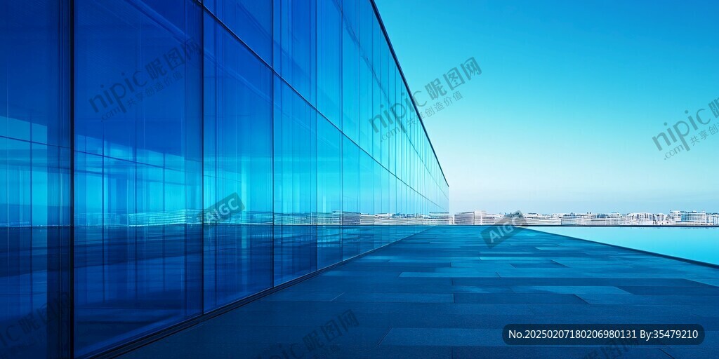 寶石藍玻璃建筑