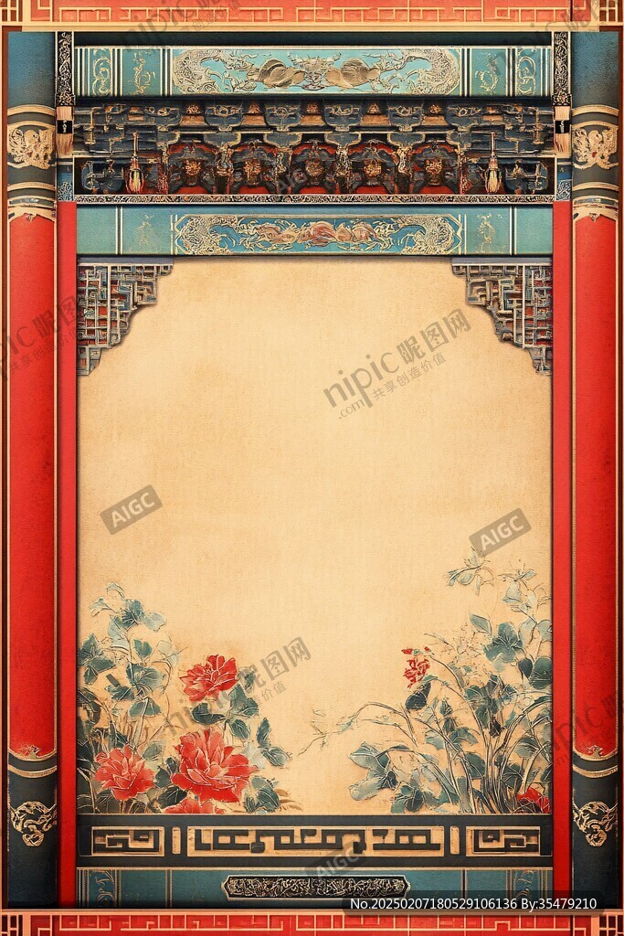 傳統(tǒng)節(jié)日裱畫(huà)喜慶背景