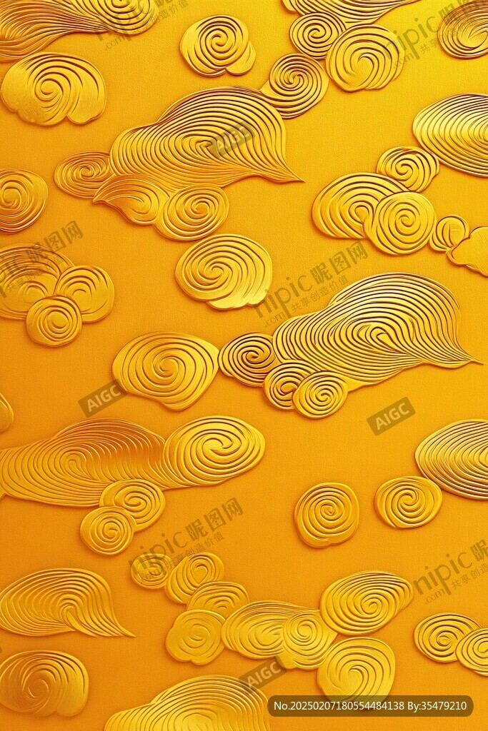 金色云紋浮雕