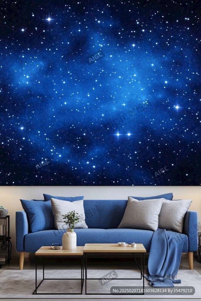 發(fā)光星星背景電視墻
