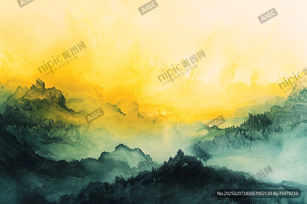 新水墨黃金之山