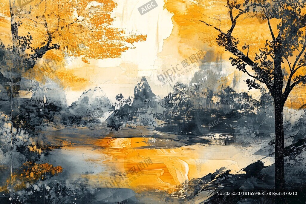 抽象水墨裝飾畫背景