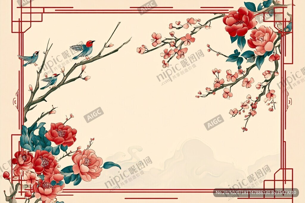 古風(fēng)古典復(fù)古梅花背景
