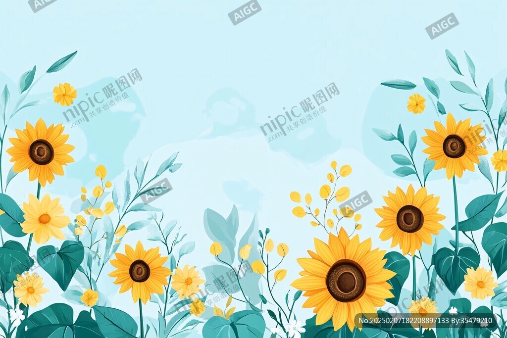 植物背景扁平插畫