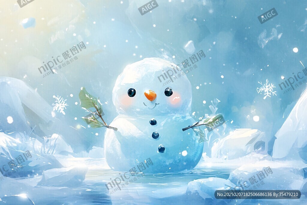 插畫雪人
