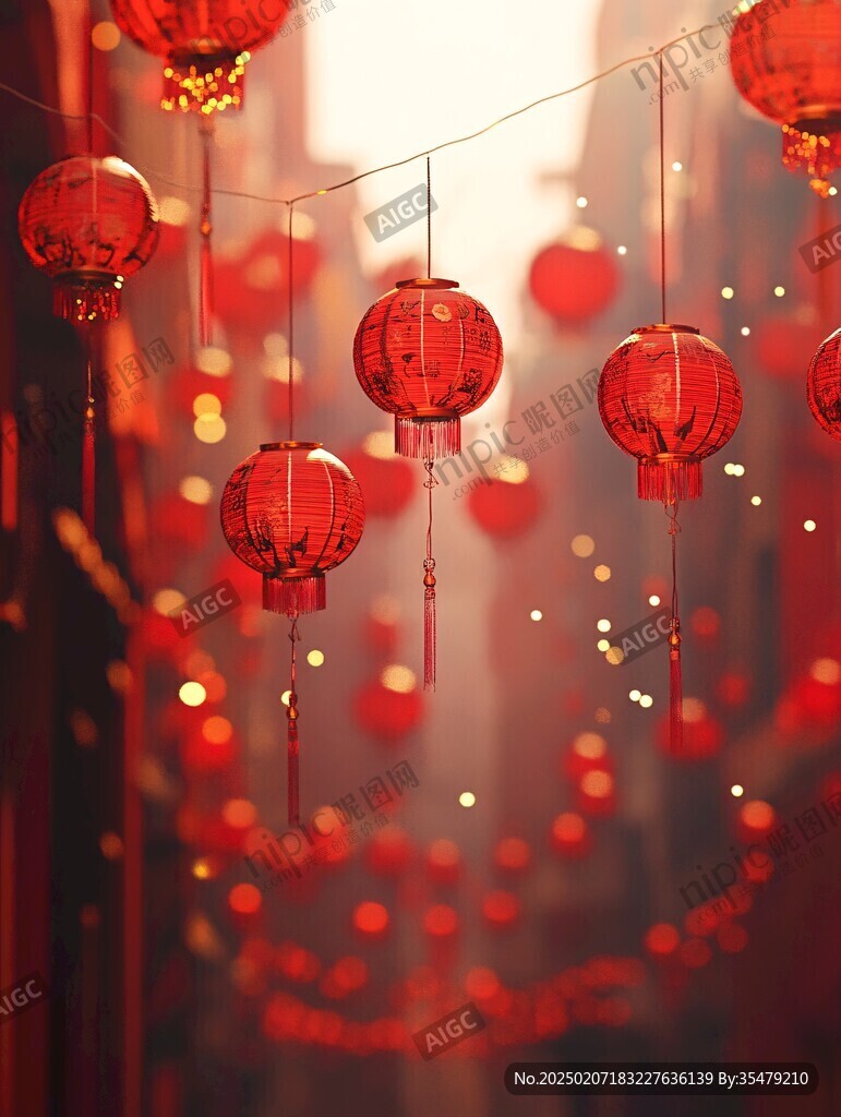 喜慶場景燈籠密布
