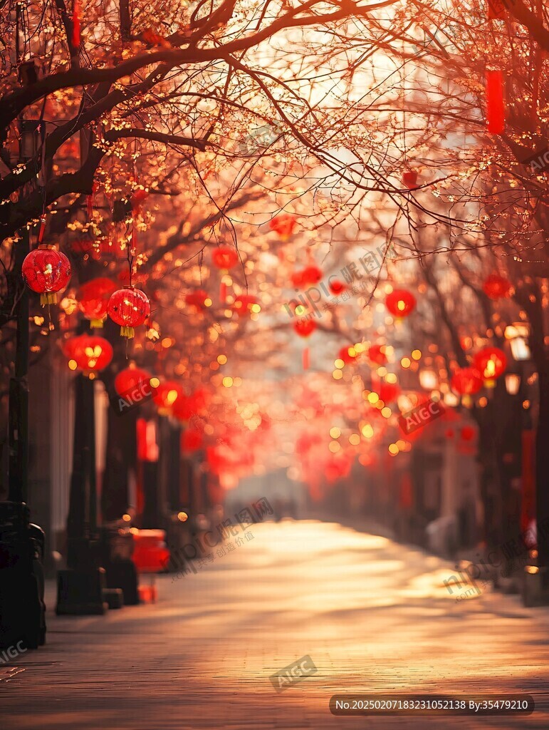 紅色新年燈籠街拍