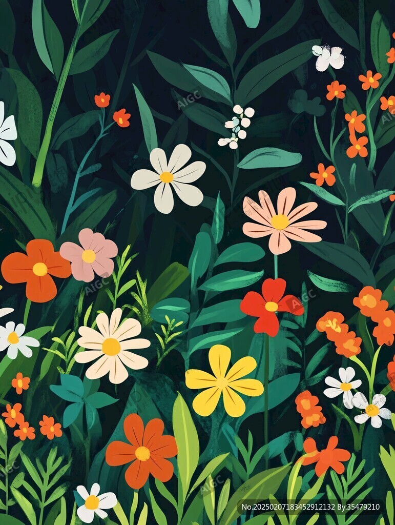 植物背景扁平插畫