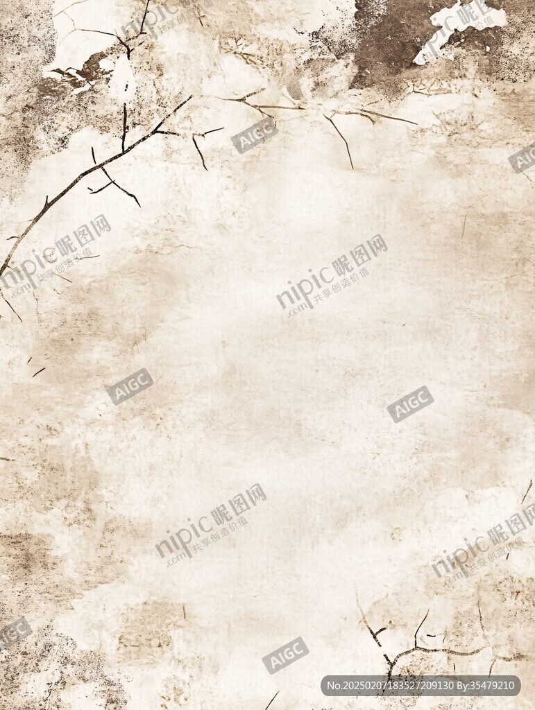 斑駁樹(shù)枝影舊紙紋