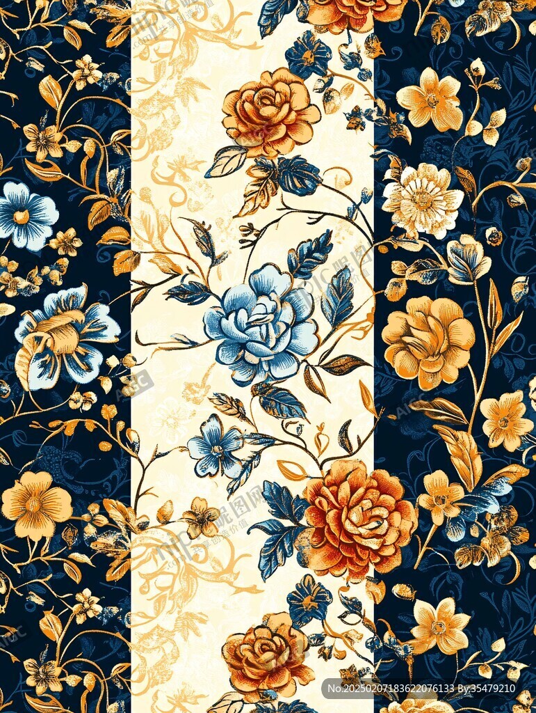 法式花卉四方連續(xù)圖