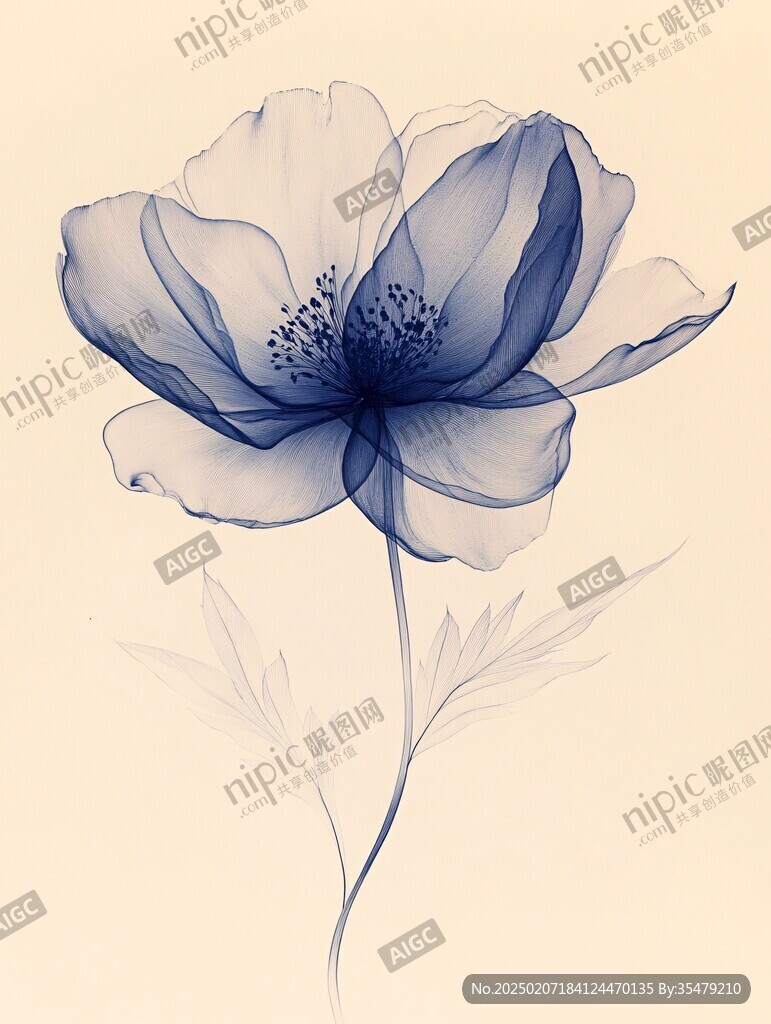 手繪銀蓮花
