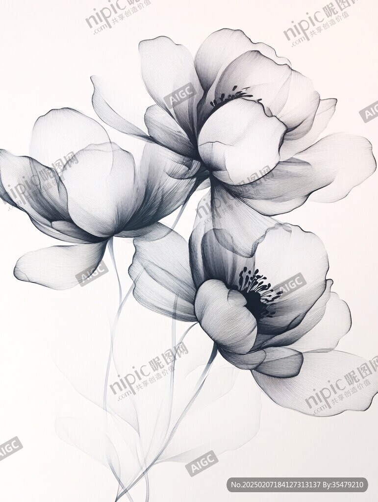 3d簡約花