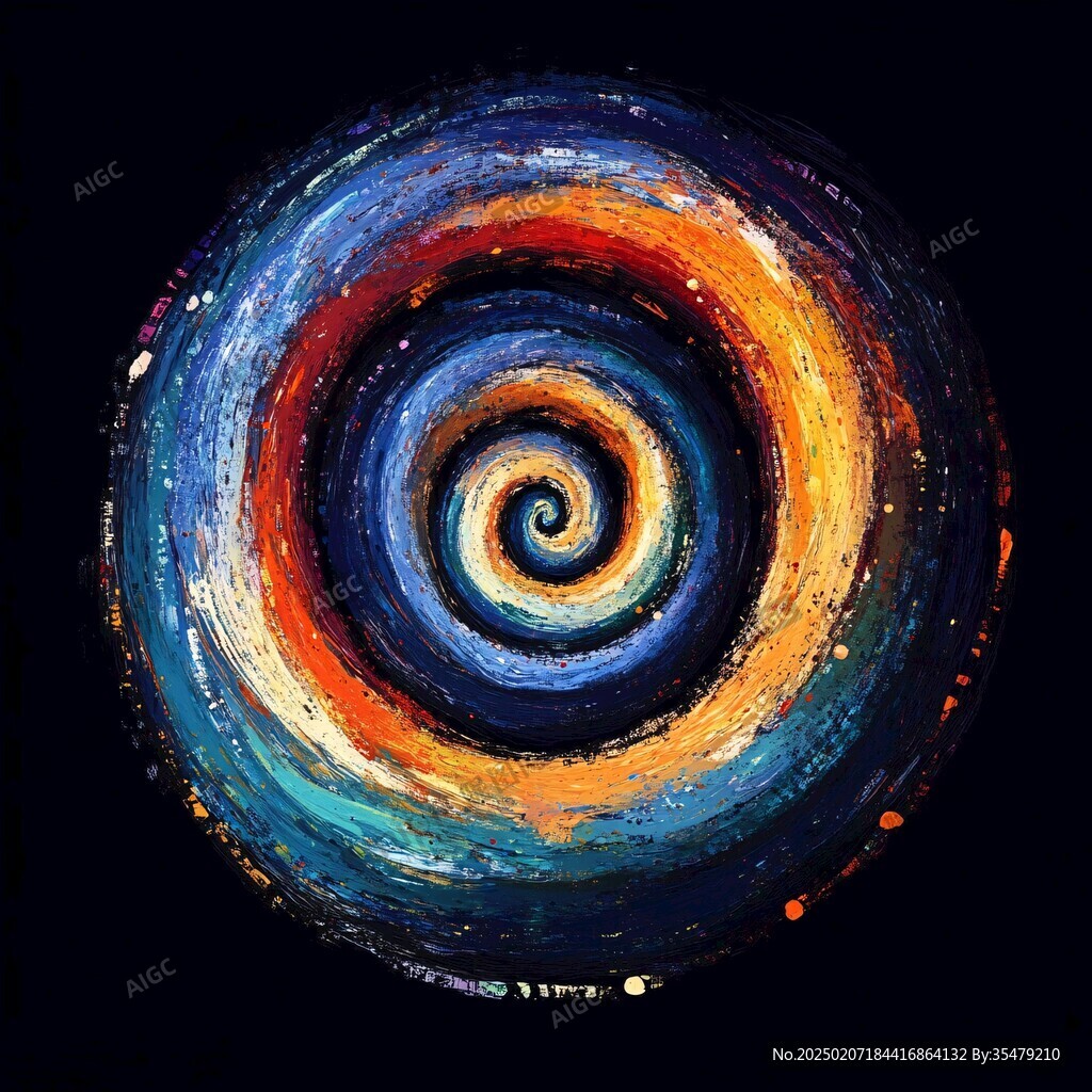 彩繪銀河星系插畫