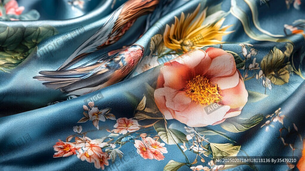 花鳥紋彩緞