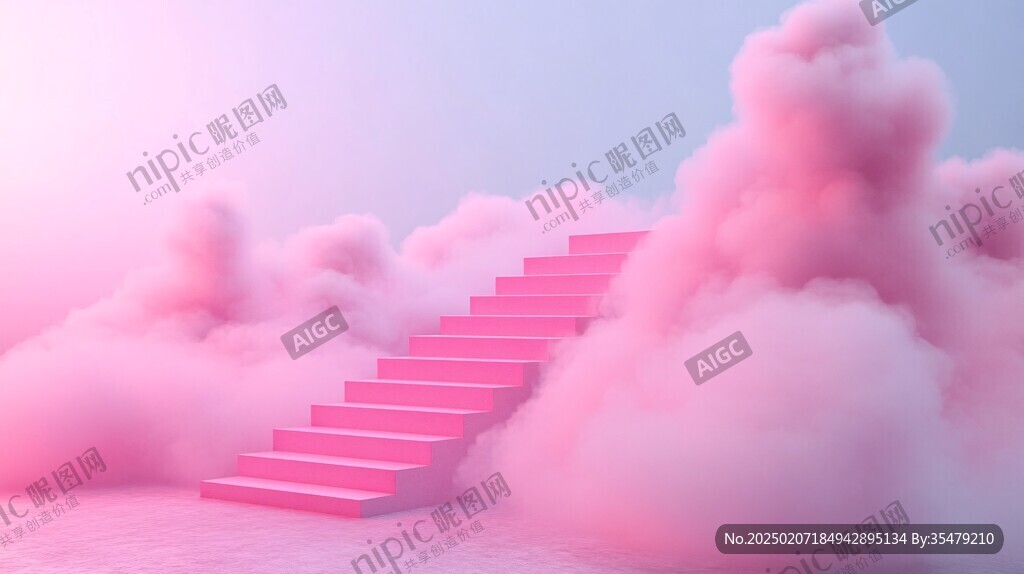 奇幻粉色樓梯