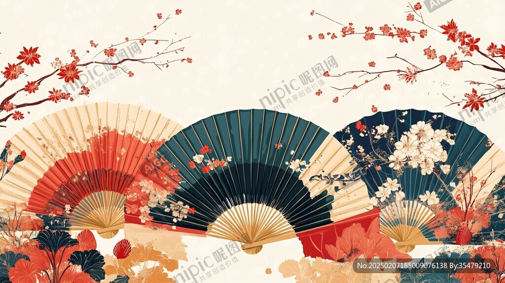 日本扇素材