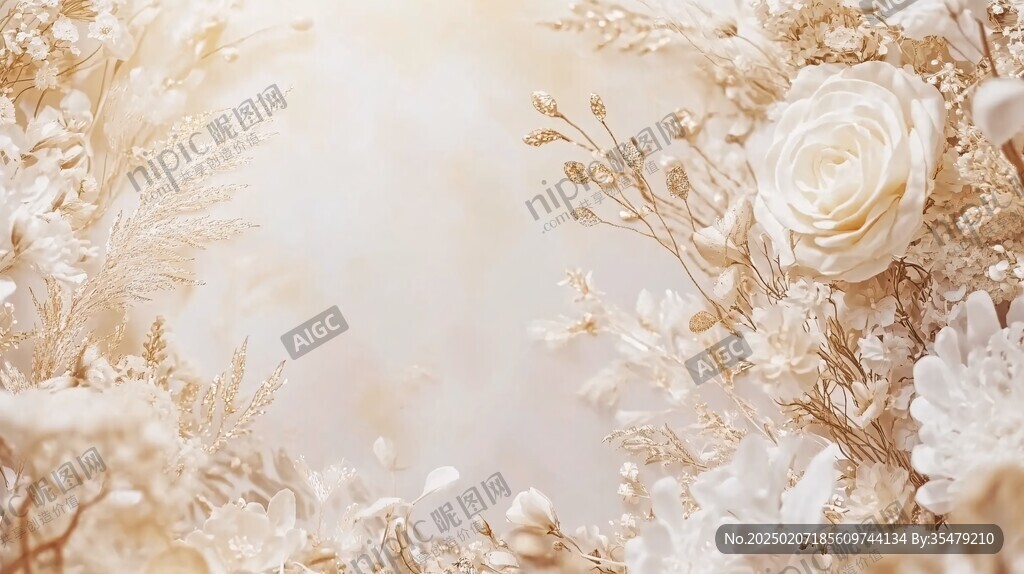 香檳色花藝素材