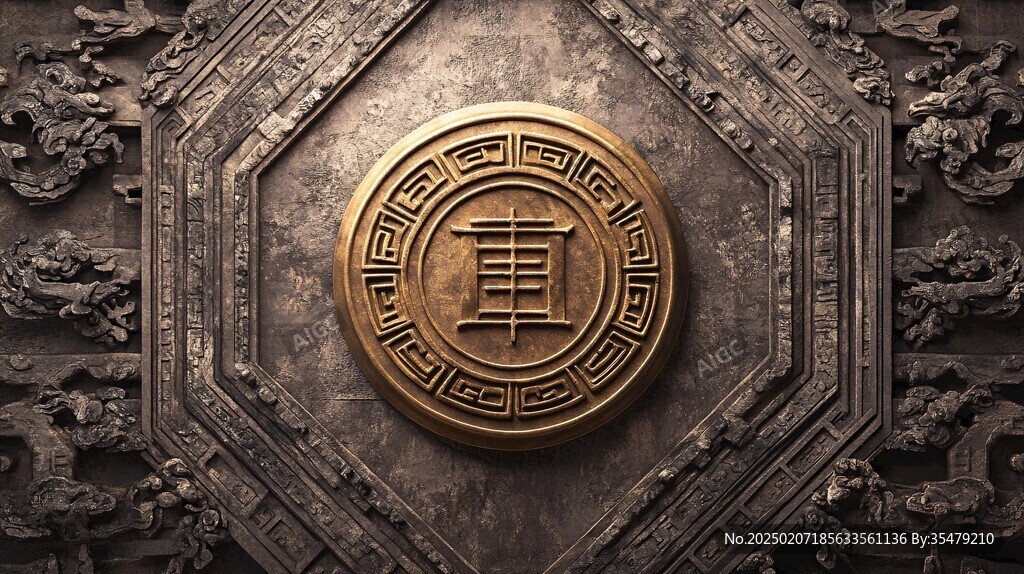 財字浮雕