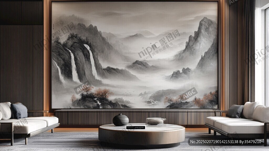 巨幅山水畫現代水墨畫