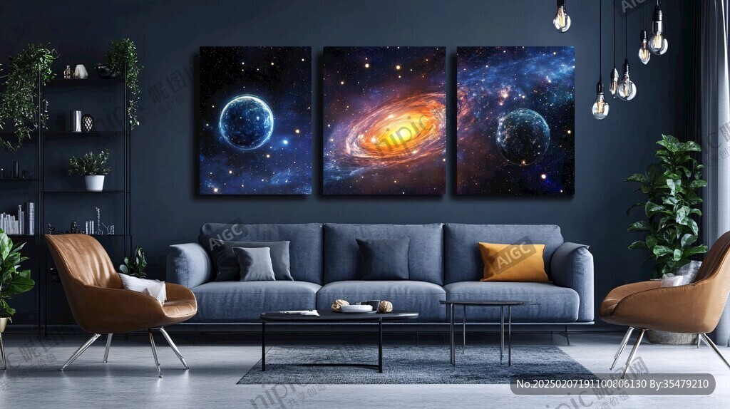 3d宇宙壁畫