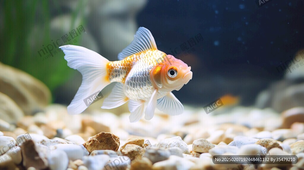 金魚覓食特寫