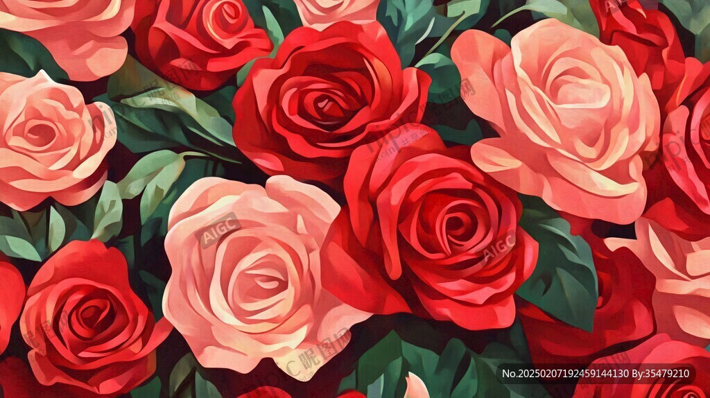 3d立體玫瑰花藤背景