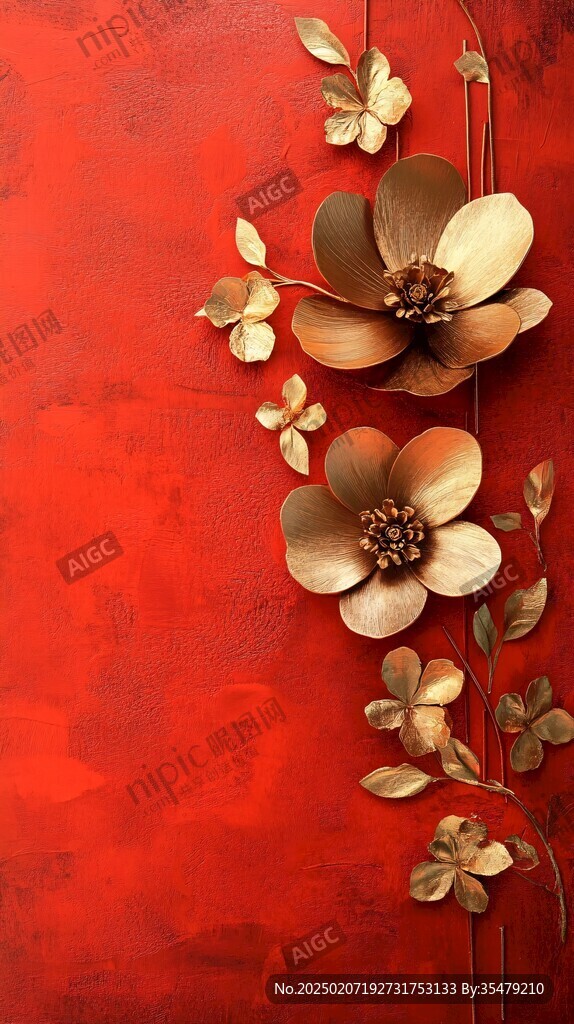 高清浮雕花卉