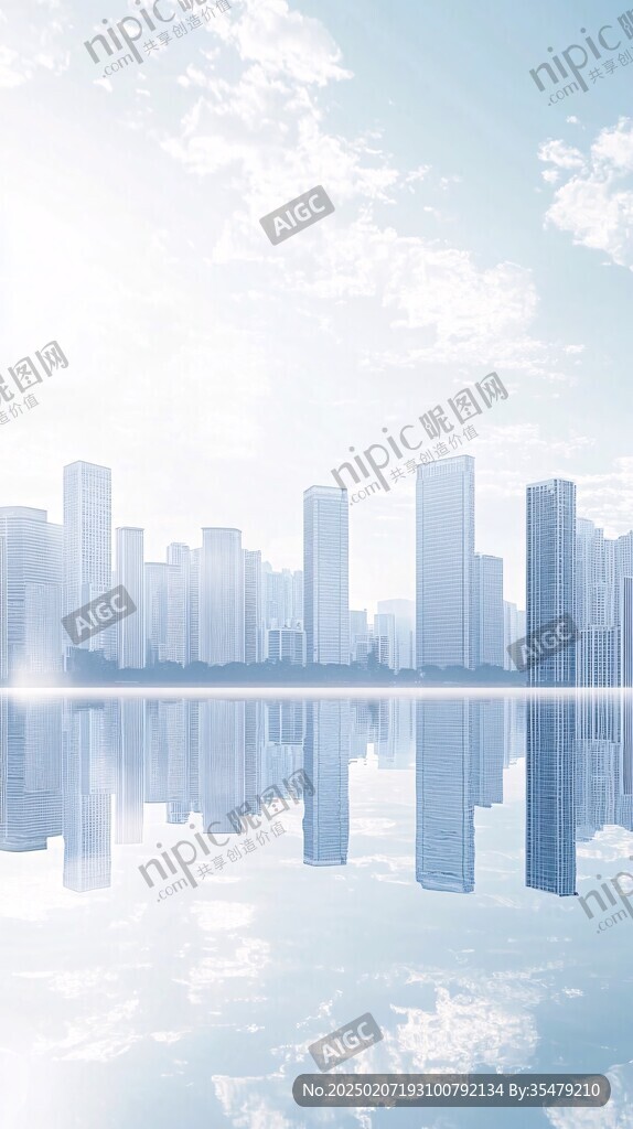 藍(lán)色質(zhì)感漸變城市