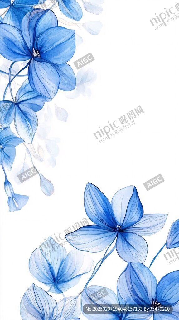 藍(lán)色花朵插畫