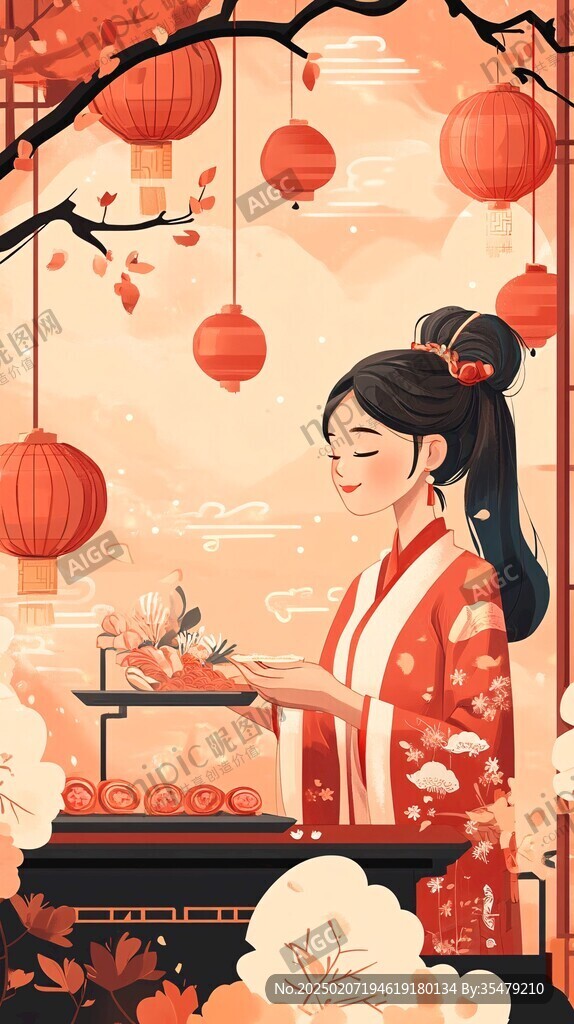 古風(fēng)新年插畫