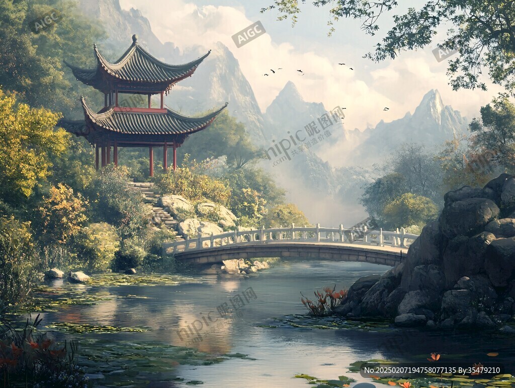 古風(fēng)山水場(chǎng)景