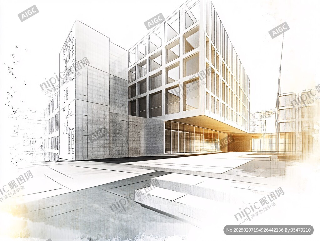 水彩科技大學(xué)建筑