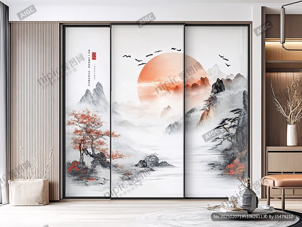 高端移門屏風(fēng)裝飾畫