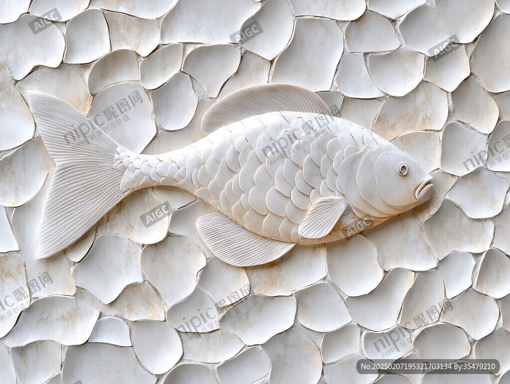 現代鯉魚壁畫