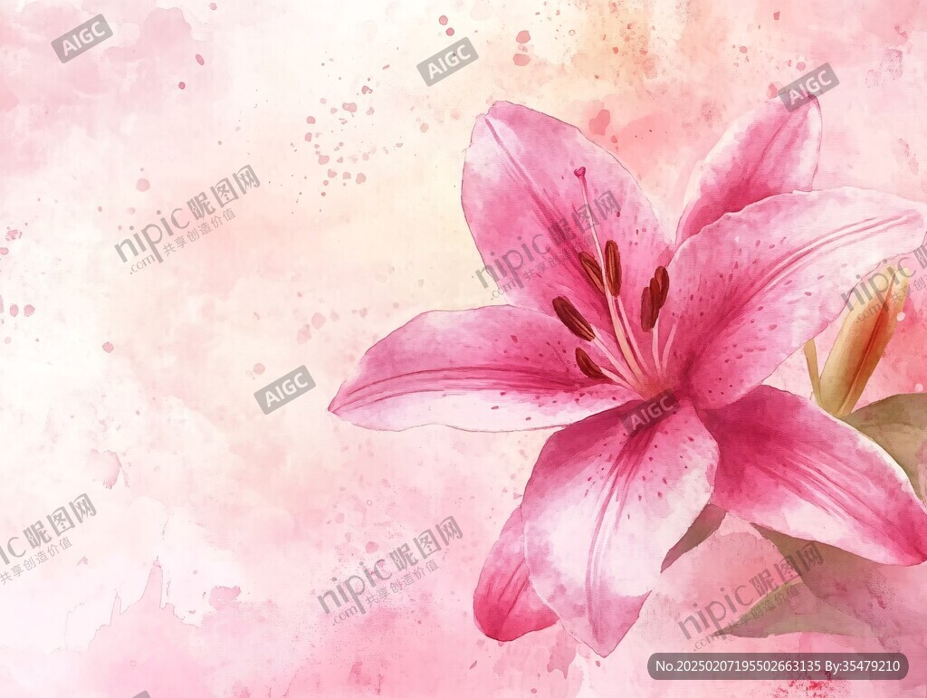 粉色百合花背景