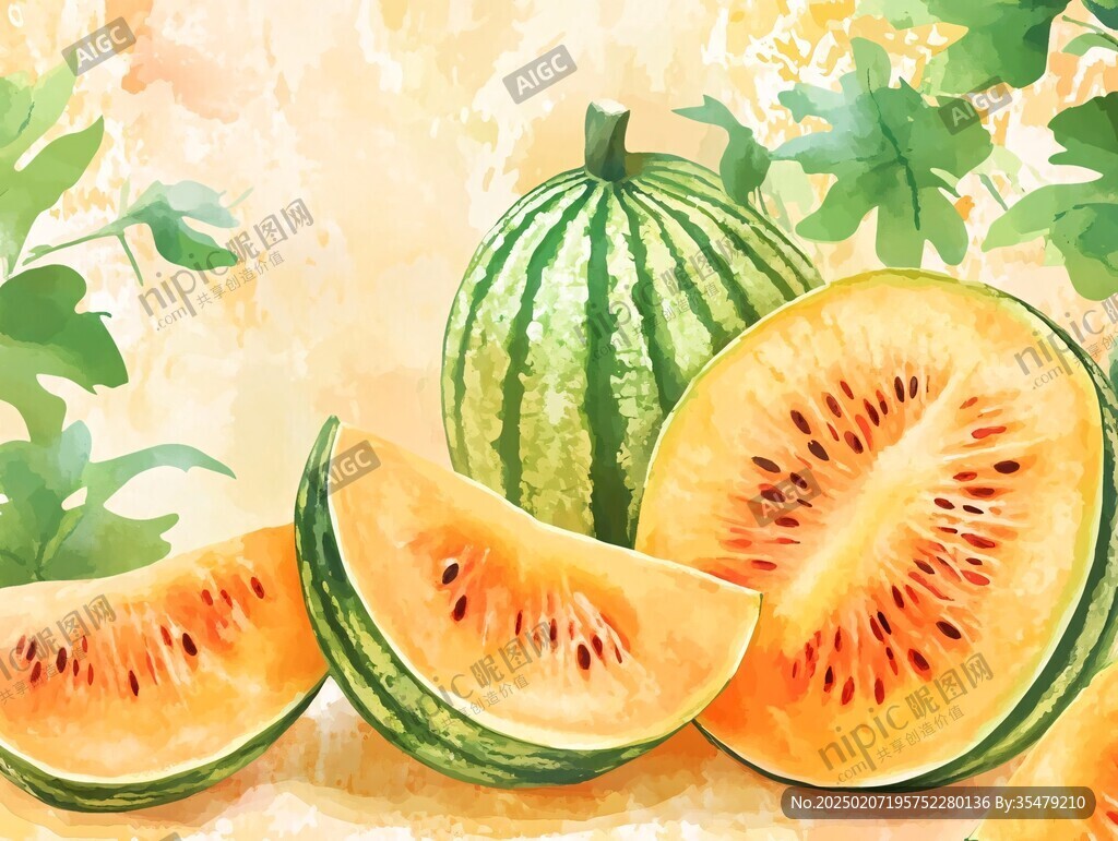 硒砂瓜插畫