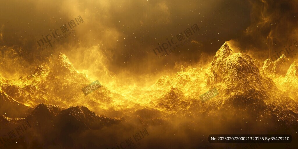 金色山脈3d立體山脈