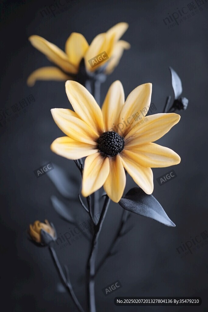 黑色花蕊黃花瓣