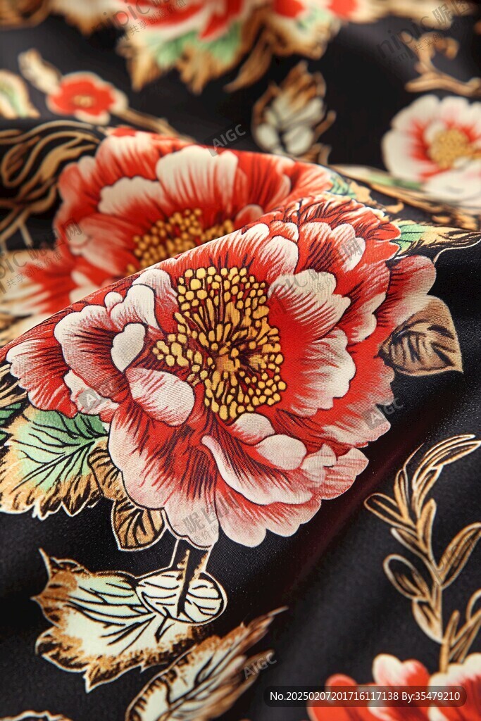 繡芍藥紋