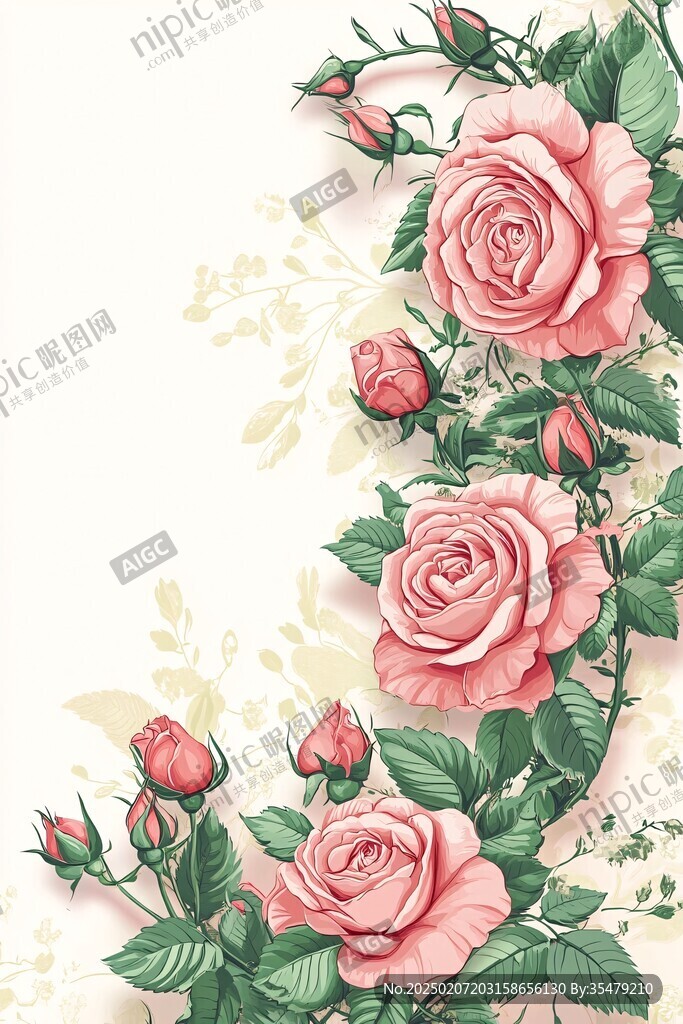 手繪質(zhì)感玫瑰花