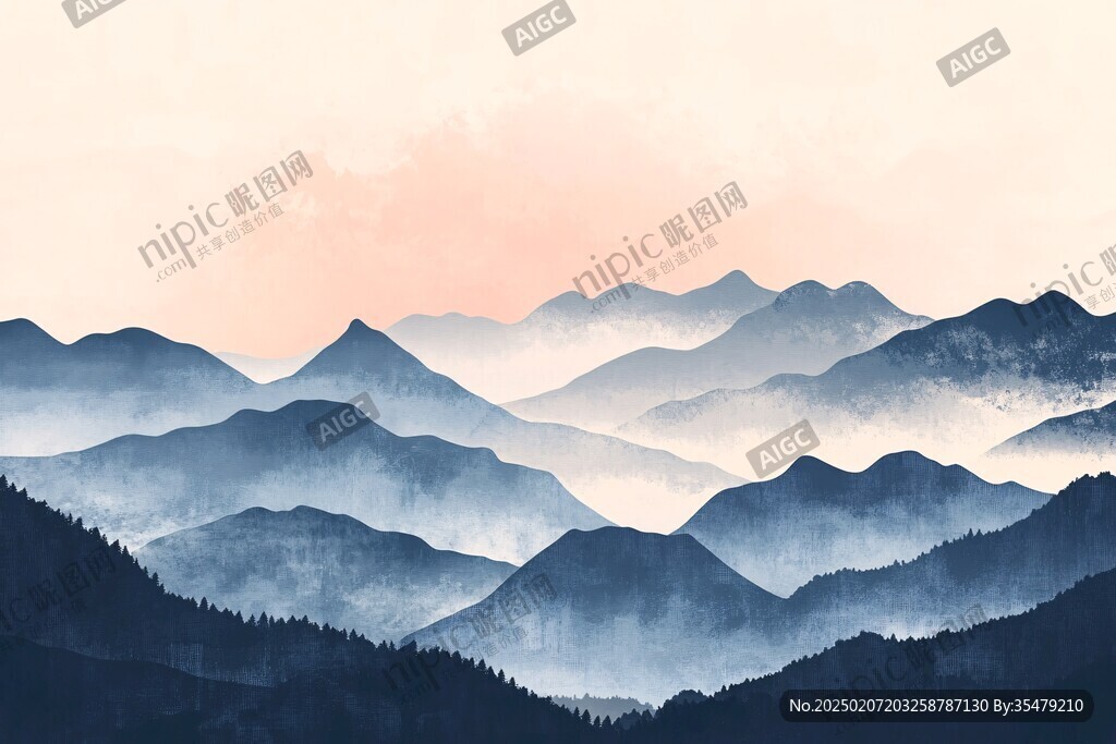意境長幅山景