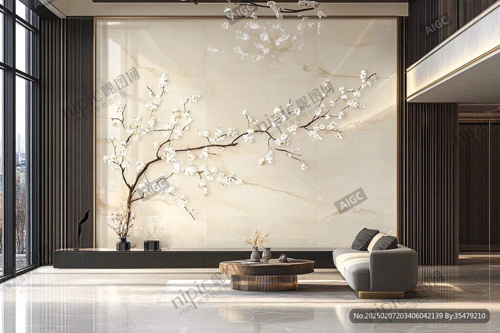梅花輕奢背景墻