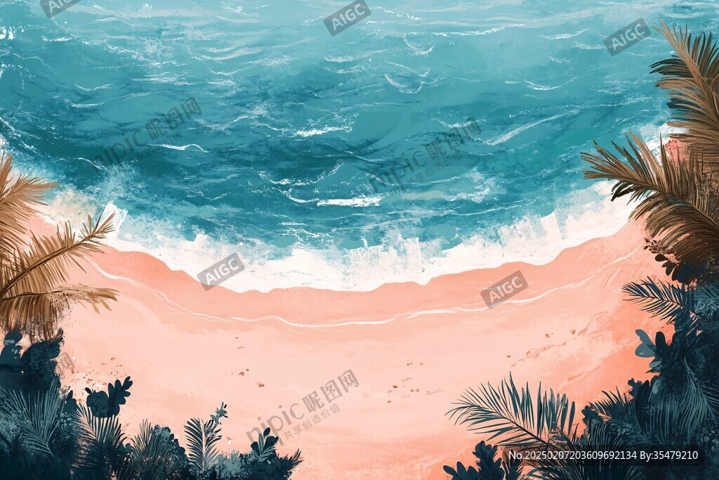 海岸插畫